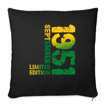 1951 September Limited Edition 72nd Birthday Deco - Sofa pillowcase 17,3'' x 17,3'' (45 x 45 cm) - black - Front