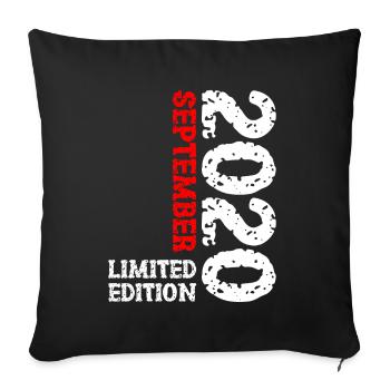 2020 Septembre Édition Limitée 3ème Décoration Anniversaire - Housse de coussin décorative 45 x 45 cm - noir - Devant