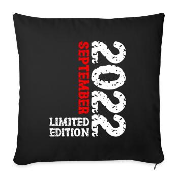 2022 September Limited Edition 1st Birthday Decoration - Sofa pillowcase 17,3'' x 17,3'' (45 x 45 cm) - black - Front