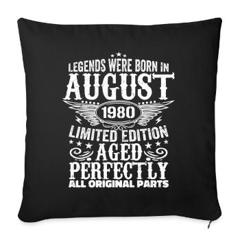 August 1980 Jubilee 1980 Legends August - Sofa pillowcase 17,3'' x 17,3'' (45 x 45 cm) - black - Front