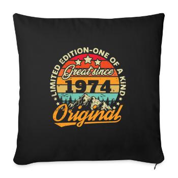 1974 Vintage Retro Birthday Gift - Sofa pillowcase 17,3'' x 17,3'' (45 x 45 cm) - black - Front