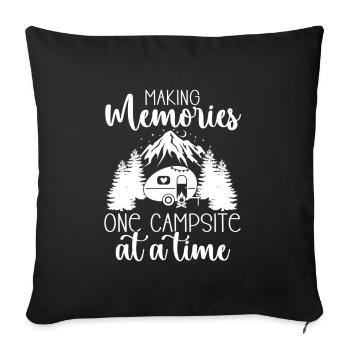 Erinnerungen schaffen Ein Campingplatz nach dem anderen - Sofakissenbezug 45 x 45 cm - Schwarz - Vorne