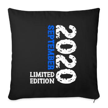 2020 Septembre Édition Limitée 3ème Décoration Anniversaire - Housse de coussin décorative 45 x 45 cm - noir - Devant
