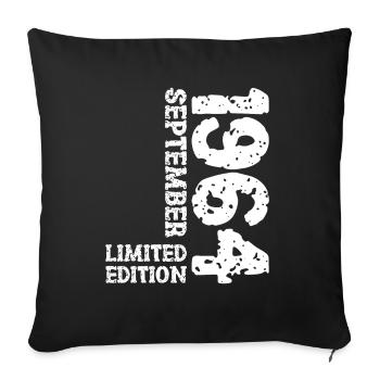1964 September Limited Edition 59th Birthday Deco - Sofa pillowcase 17,3'' x 17,3'' (45 x 45 cm) - black - Front