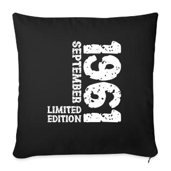 1961 September Limited Edition 62nd Birthday Decoration - Sofa pillowcase 17,3'' x 17,3'' (45 x 45 cm) - black - Front