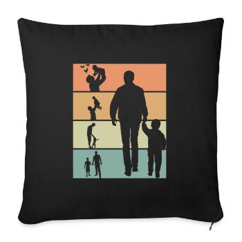 Vintage retro father and son gift - Sofa pillowcase 17,3'' x 17,3'' (45 x 45 cm) - black - Front