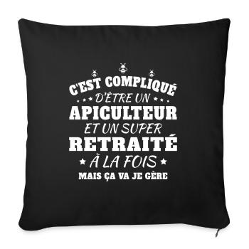 Un Apiculteur et un Super Retraité Cadeau Humour - Housse de coussin décorative 45 x 45 cm - noir - Devant