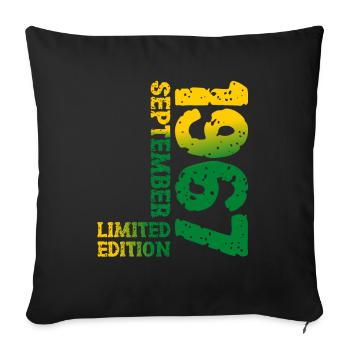 1967 September Limited Edition 56th Birthday Deco - Sofa pillowcase 17,3'' x 17,3'' (45 x 45 cm) - black - Front