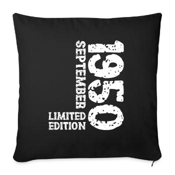 1950 Septembre Édition Limitée 73e Décoration Anniversaire - Housse de coussin décorative 45 x 45 cm - noir - Devant