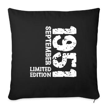 1951 Septembre Edition Limitée 72e Anniversaire Déco - Housse de coussin décorative 45 x 45 cm - noir - Devant