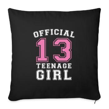 Born 13 Teen Youth Teen - Sofa pillowcase 17,3'' x 17,3'' (45 x 45 cm) - black - Front