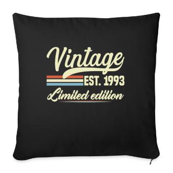 Vintage 1993 Birthday Gift 1993 - Sofa pillowcase 17,3'' x 17,3'' (45 x 45 cm) - black - Front