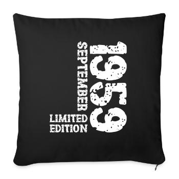 1959 September Limited Edition 64th Birthday Decoration - Sofa pillowcase 17,3'' x 17,3'' (45 x 45 cm) - black - Front