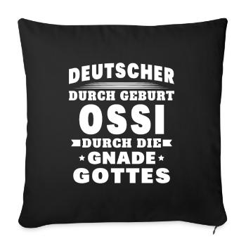 Ossi Ostdeutscher Sachsen - Sofakissenbezug 45 x 45 cm - Schwarz - Vorne
