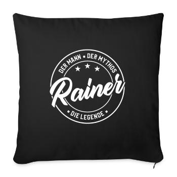 Rainer Vorname Name Geburtstag - Sofakissenbezug 45 x 45 cm - Schwarz - Vorne
