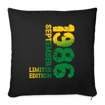 1986 September Limited Edition 37th Birthday Deco - Sofa pillowcase 17,3'' x 17,3'' (45 x 45 cm) - black - Front