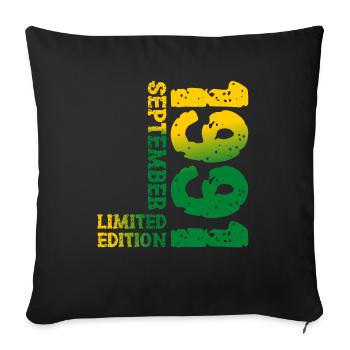 1991 September Limited Edition 32nd Birthday Decoration - Sofa pillowcase 17,3'' x 17,3'' (45 x 45 cm) - black - Front