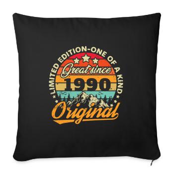 1990's Vintage Original 1990's Birthday Gift - Sofa pillowcase 17,3'' x 17,3'' (45 x 45 cm) - black - Front
