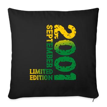 2001 September Limited Edition 22nd Birthday Decoration - Sofa pillowcase 17,3'' x 17,3'' (45 x 45 cm) - black - Front