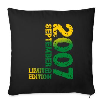 2007 September Limited Edition 16th Birthday Decoration - Sofa pillowcase 17,3'' x 17,3'' (45 x 45 cm) - black - Front
