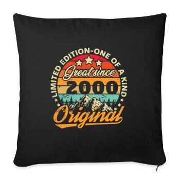 Original 2000 Vintage Anniversaire Humour - Housse de coussin décorative 45 x 45 cm - noir - Devant