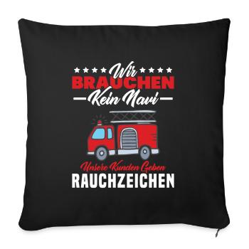 Feuerwehr Feuerwehrmann - Sofakissenbezug 45 x 45 cm - Schwarz - Vorne