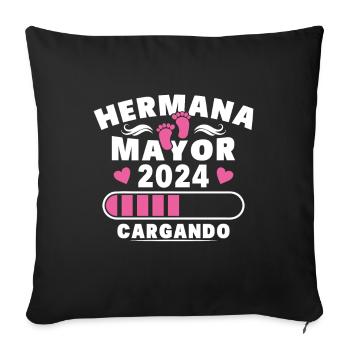 Grande Sœur 2024 - Housse de coussin décorative 45 x 45 cm - noir - Devant