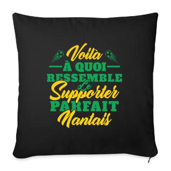 Supporter Nantais Cadeau Foot-ball Club Nantes - Housse de coussin décorative 45 x 45 cm - noir - Devant