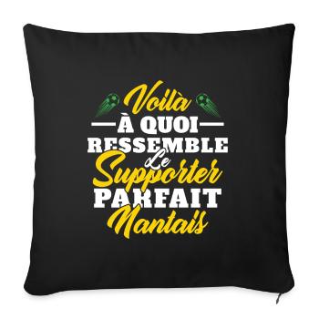 Supporter Nantais Cadeau Foot-ball Club Nantes - Housse de coussin décorative 45 x 45 cm - noir - Devant