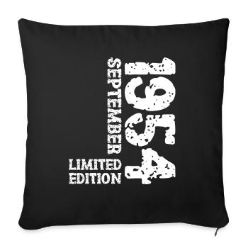 1954 September Limited Edition 69th Birthday Deco - Sofa pillowcase 17,3'' x 17,3'' (45 x 45 cm) - black - Front