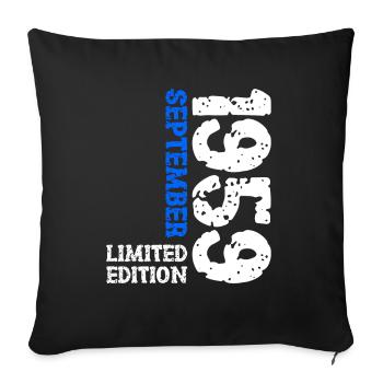 1959 September Limited Edition 64th Birthday Decoration - Sofa pillowcase 17,3'' x 17,3'' (45 x 45 cm) - black - Front