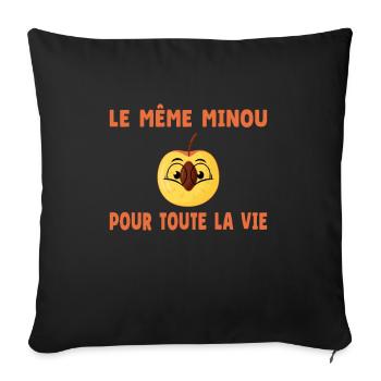 EVG Drôle Le Même Minou pour toute la vie - Housse de coussin décorative 45 x 45 cm - noir - Devant