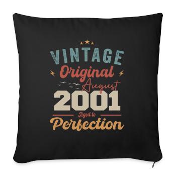 Août 2001 Vintage Vintage Birthday Retro - Housse de coussin décorative 45 x 45 cm - noir - Devant