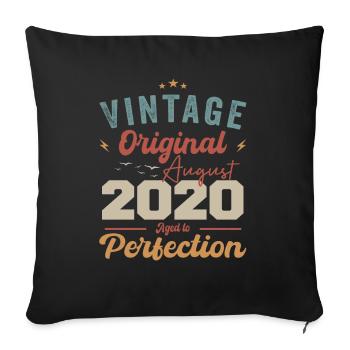 August 2020 Vintage Vintage Birthday Retro - Sofa pillowcase 17,3'' x 17,3'' (45 x 45 cm) - black - Front