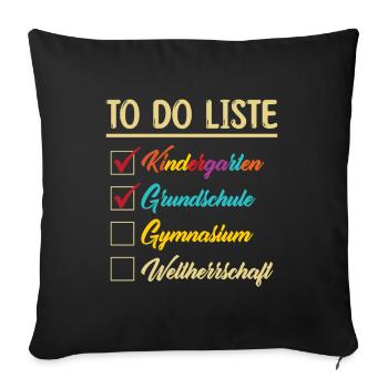 Lustig Grundschule Gymnasium Oberschule Geschenk - Sofakissenbezug 45 x 45 cm - Schwarz - Vorne