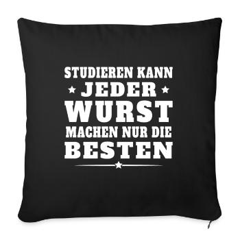 Bester Metzger Humor Metzgerei Gesche - Sofakissenbezug 45 x 45 cm - Schwarz - Vorne