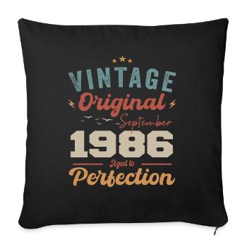 Septembre 1986 Jubilé 1986 Septembre Don - Housse de coussin décorative 45 x 45 cm - noir - Devant