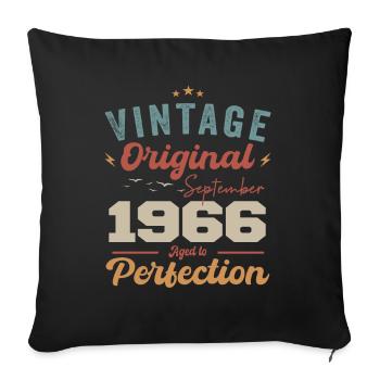 September 1966 Jubilee 1966 September Gift - Sofa pillowcase 17,3'' x 17,3'' (45 x 45 cm) - black - Front
