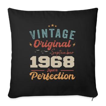 September 1968 Jubilee 1968 September Gift - Sofa pillowcase 17,3'' x 17,3'' (45 x 45 cm) - black - Front