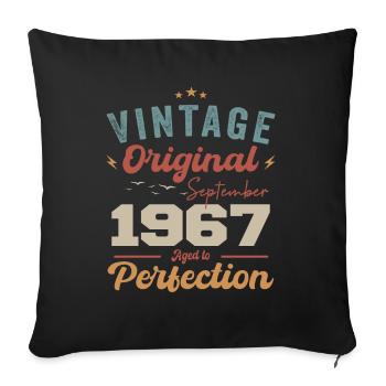 September 1967 Jubilee 1967 September Gift - Sofa pillowcase 17,3'' x 17,3'' (45 x 45 cm) - black - Front