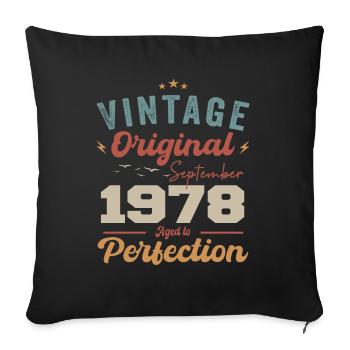 September 1978 Jubilee 1978 September Gift - Sofa pillowcase 17,3'' x 17,3'' (45 x 45 cm) - black - Front