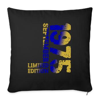 1975 September Limited Edition 48th Birthday Deco - Sofa pillowcase 17,3'' x 17,3'' (45 x 45 cm) - black - Front