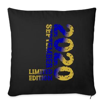 2020 Septembre Édition Limitée 3ème Décoration Anniversaire - Housse de coussin décorative 45 x 45 cm - noir - Devant