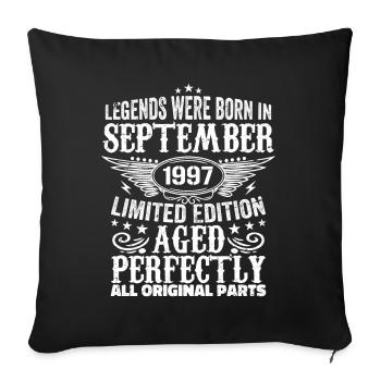 September 1997 Anniversary September 1997 September - Sofa pillowcase 17,3'' x 17,3'' (45 x 45 cm) - black - Front