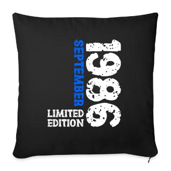 1986 September Limited Edition 37th Birthday Deco - Sofa pillowcase 17,3'' x 17,3'' (45 x 45 cm) - black - Front