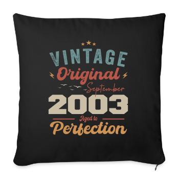 September 2003 Anniversary 2003 September Gift - Sofa pillowcase 17,3'' x 17,3'' (45 x 45 cm) - black - Front
