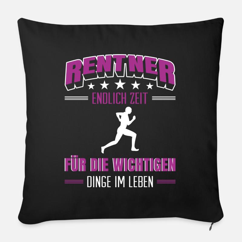 Rentner Rente Rentenbeginn Laufen Joggen Marathon - Sofakissenbezug 45 x 45 cm - Schwarz