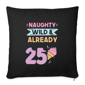 Geschenk 25 Jahre Geburtstag Eis essen - Sofakissenbezug 45 x 45 cm - Schwarz - Vorne