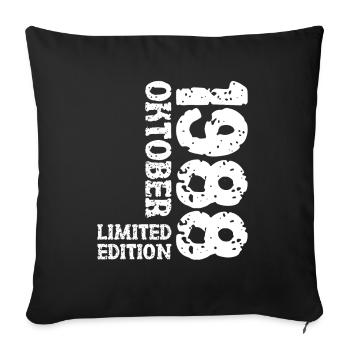 1988 Oktober Limited Edition 35. Geburtstag Deko - Sofakissenbezug 45 x 45 cm - Schwarz - Vorne