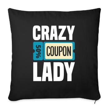 Lustiges Extrem Couponing Coupon Geschenk - Sofakissenbezug 45 x 45 cm - Schwarz - Vorne